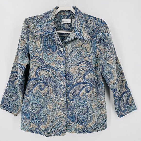 Alfred Dunner Women's Blazer Size 14 Floral Brocade Tapestry Career Jacket - Picture 1 of 11